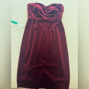 Express - Red velvet midi cocktail dress